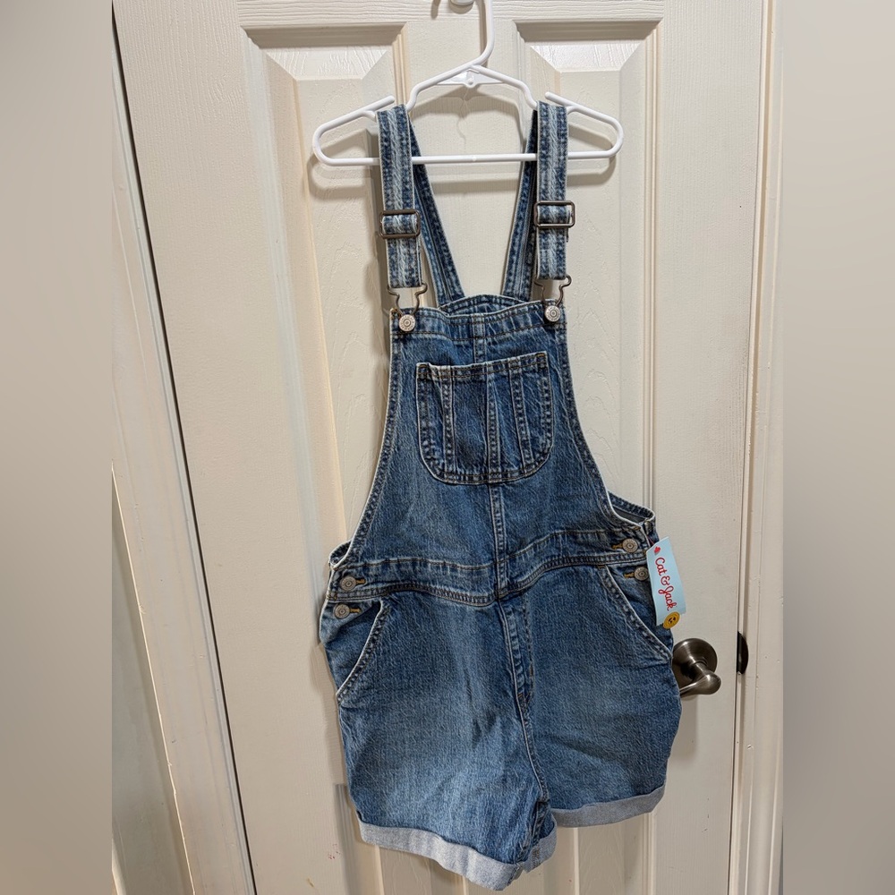 Cat & Jack Classic Blue Denim Short Overalls